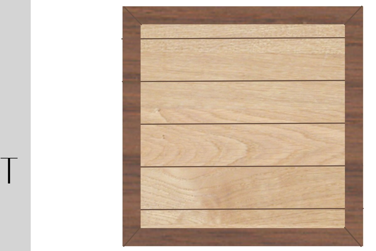 Σετ των 2 Intra απο ξύλο plywood 3mm-4mm πάχος - Τετράγωνη πινακίδα και πλαίσιο Faux Shiplap Δίασταση 20x25 cm INTRAFABR-20627203