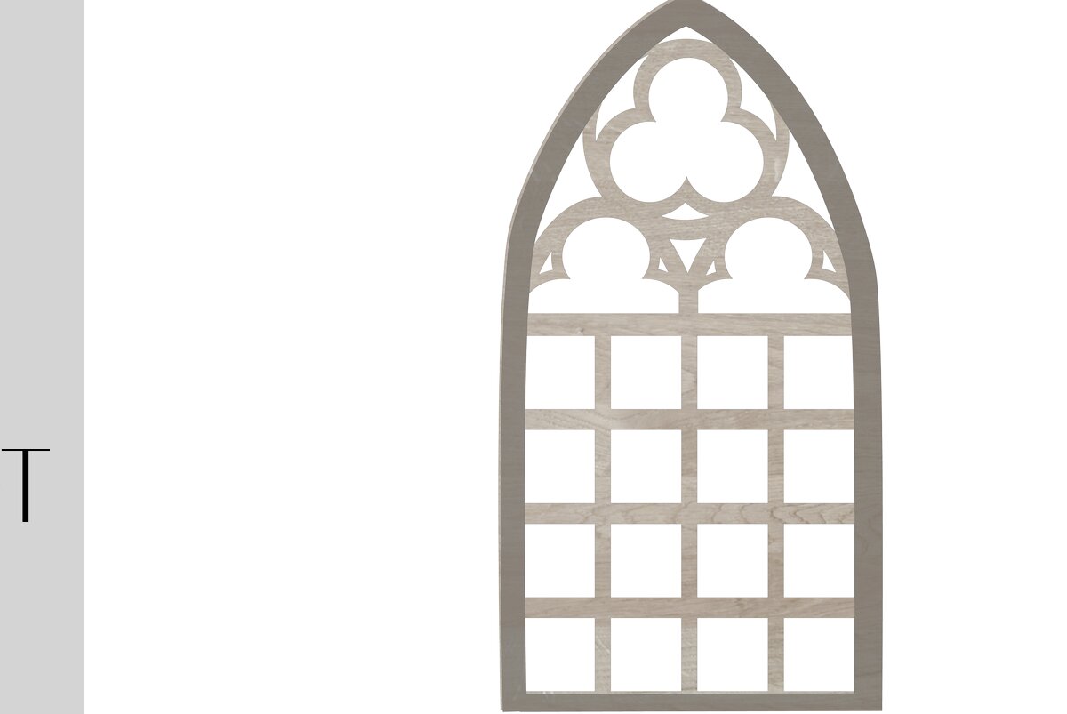 Σετ των 2 Intra απο ξύλο plywood 3mm-4mm πάχος - Faux Vintage Παράθυρο III Δίασταση 20x20 cm INTRAFABR-27364979