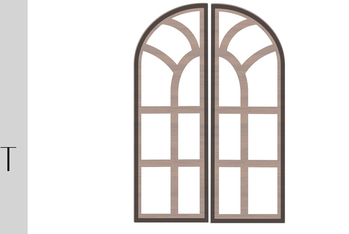 Σετ των 2 Intra απο ξύλο plywood 3mm-4mm πάχος - Faux Vintage Παράθυρα Δίασταση 20x20 cm INTRAFABR-27360261