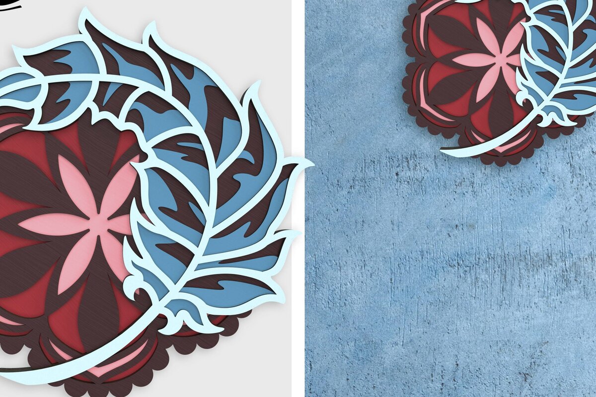 Intra απο ξύλο plywood 3mm-4mm πάχος - Φτερό και Μάνταλα 3D Layered Art Δίασταση 30x30 cm INTRAFABR-38445527