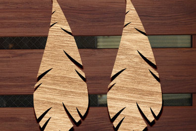 Σετ των 3 Intra απο ξύλο plywood 3mm-4mm πάχος - Σκουλαρίκι με φτερά Laser Cut  Δίασταση 3x3 cm INTRAFABR-91208856