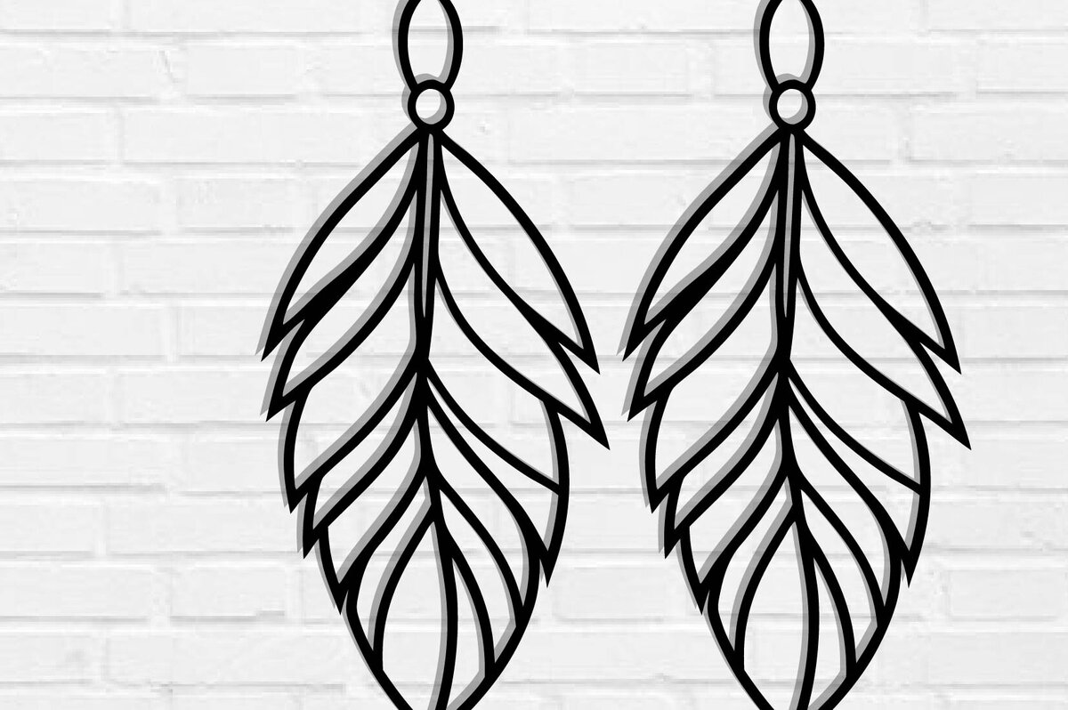 Σετ των 3 Intra απο ξύλο plywood 3mm-4mm πάχος - Σκουλαρίκι με πούπουλα Μεταλλική τέχνη τοίχου με λέιζερ Δίασταση 3x3 cm INTRAFABR-117533650