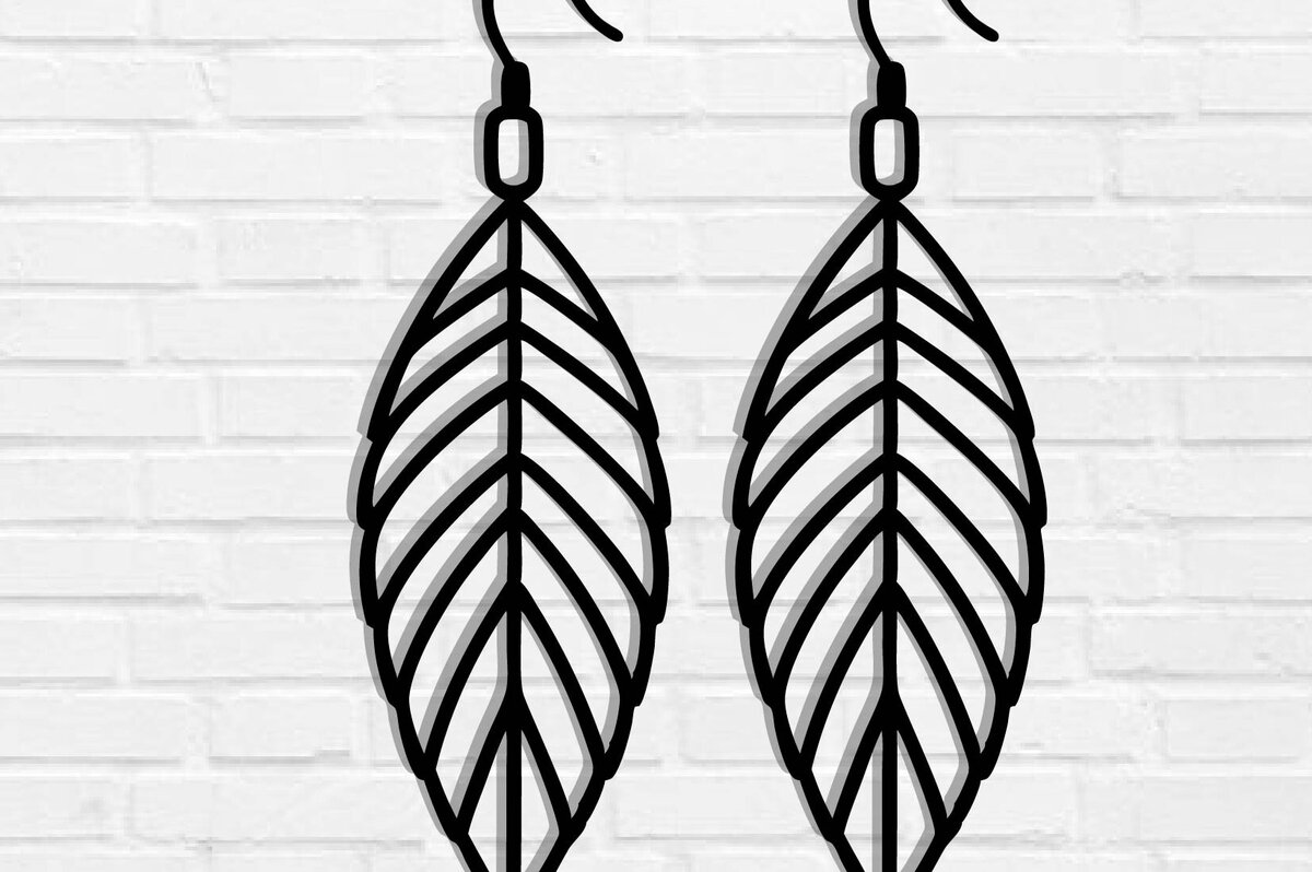 Σετ των 3 Intra απο ξύλο plywood 3mm-4mm πάχος - Σκουλαρίκι με πούπουλα Μεταλλική τέχνη τοίχου με λέιζερ Δίασταση 3x3 cm INTRAFABR-117534325