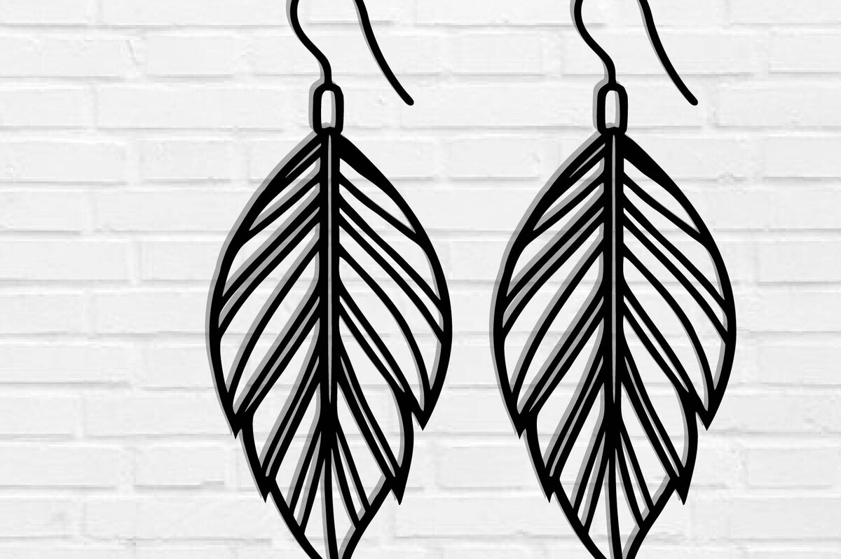 Σετ των 3 Intra απο ξύλο plywood 3mm-4mm πάχος - Σκουλαρίκι με πούπουλα Μεταλλική τέχνη τοίχου με λέιζερ Δίασταση 3x3 cm INTRAFABR-117534477