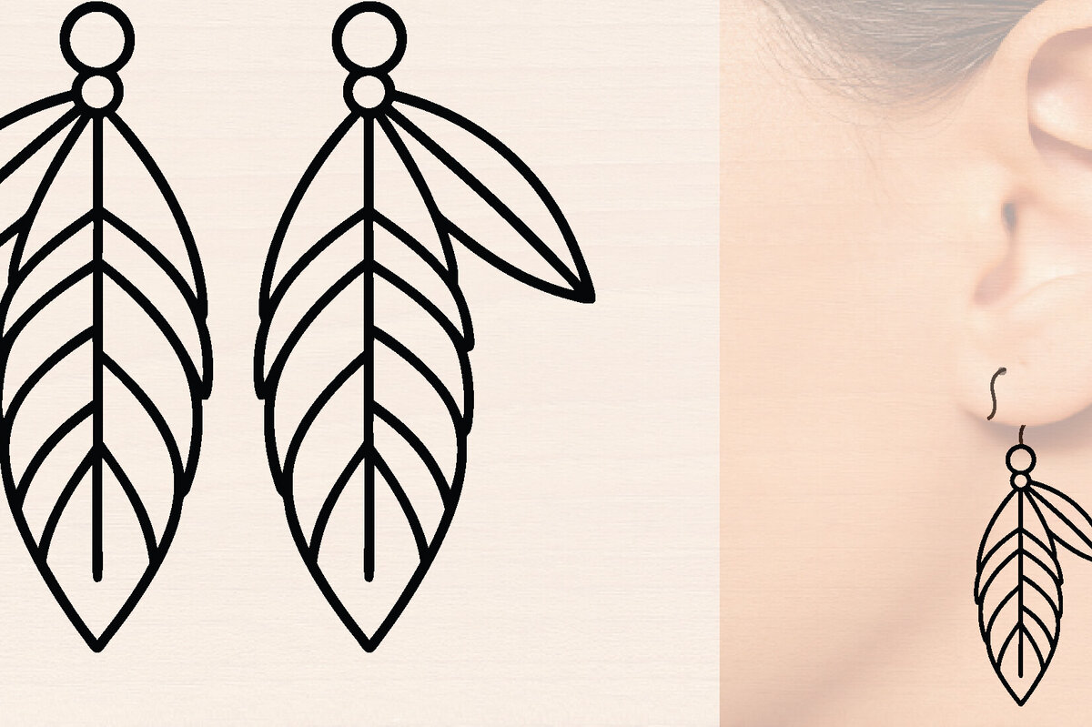 Σετ των 3 Intra απο ξύλο plywood 3mm-4mm πάχος - Ξύλινα σκουλαρίκια με πούπουλα με λέιζερ  Δίασταση 3x3 cm INTRAFABR-110221125