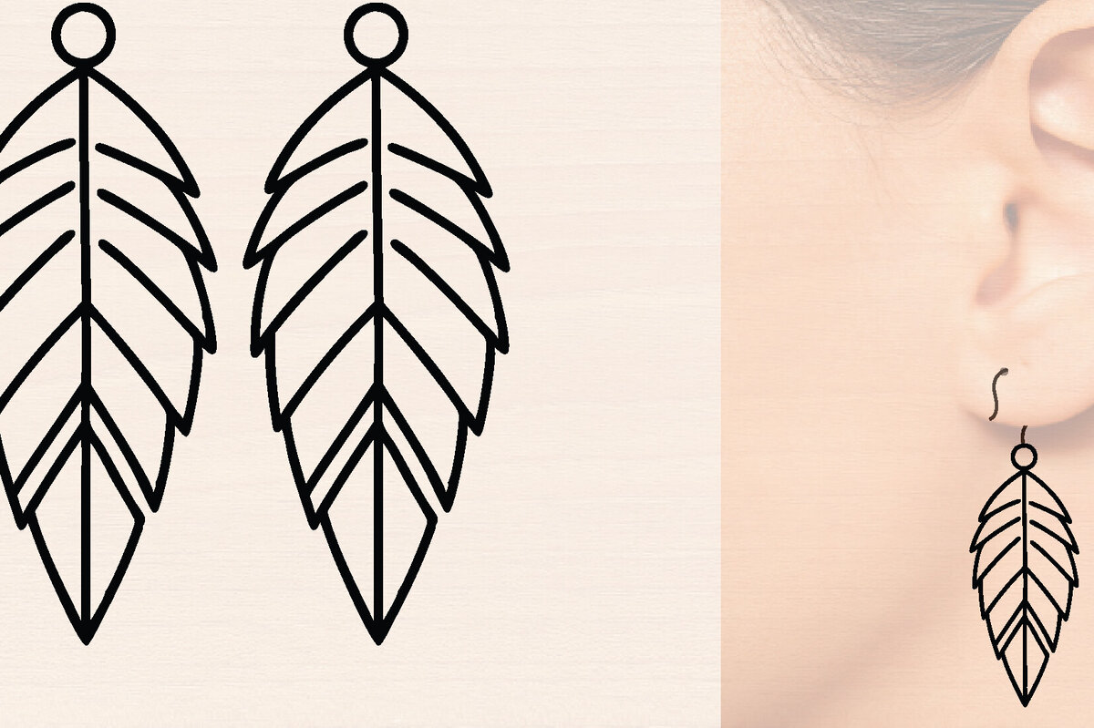 Σετ των 3 Intra απο ξύλο plywood 3mm-4mm πάχος - Ξύλινα σκουλαρίκια με πούπουλα με λέιζερ  Δίασταση 3x3 cm INTRAFABR-110221230