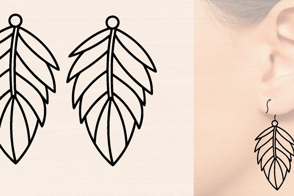 Σετ των 3 Intra απο ξύλο plywood 3mm-4mm πάχος - Ξύλινα σκουλαρίκια με πούπουλα με λέιζερ  Δίασταση 3x3 cm INTRAFABR-110221366