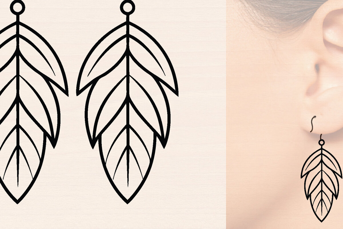 Σετ των 3 Intra απο ξύλο plywood 3mm-4mm πάχος - Ξύλινα σκουλαρίκια με πούπουλα με λέιζερ  Δίασταση 3x3 cm INTRAFABR-110220966