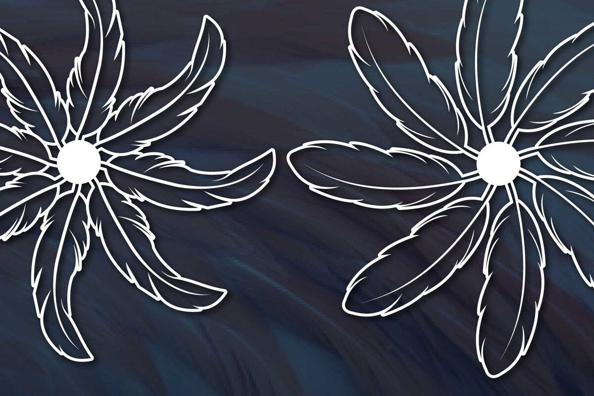 Σετ των 2 Intra απο ξύλο plywood 3mm-4mm πάχος - Φτερά Στεφάνι  Πακέτο κοπής με λέιζερ Δίασταση 20x20 cm INTRAFABR-69115861