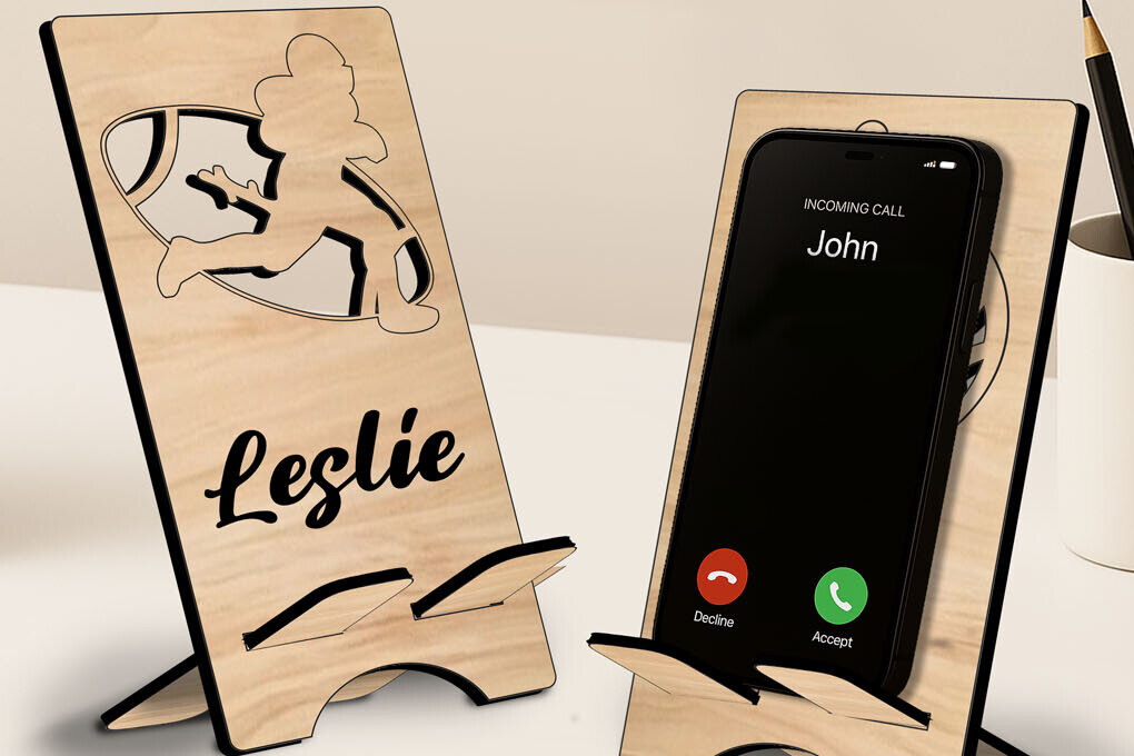 Σετ των 2 Intra απο ξύλο plywood 3mm-4mm πάχος - Γυναικείο αμερικανικό ποδόσφαιρο  τηλέφωνο Δίασταση 20x20 cm INTRAFABR-123490095