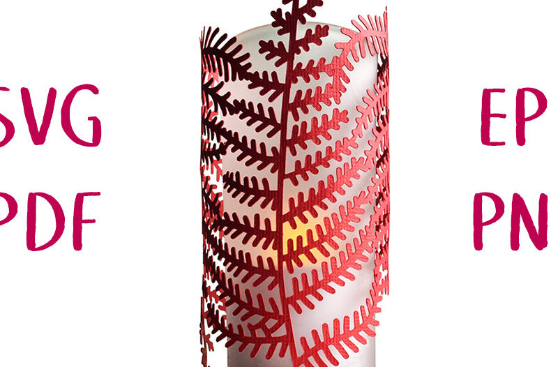 Σετ των 2 Intra απο ξύλο plywood 3mm-4mm πάχος - Φτέρν Papercut Lantern  Cut File Δίασταση 5x11 cm INTRAFABR-16759537