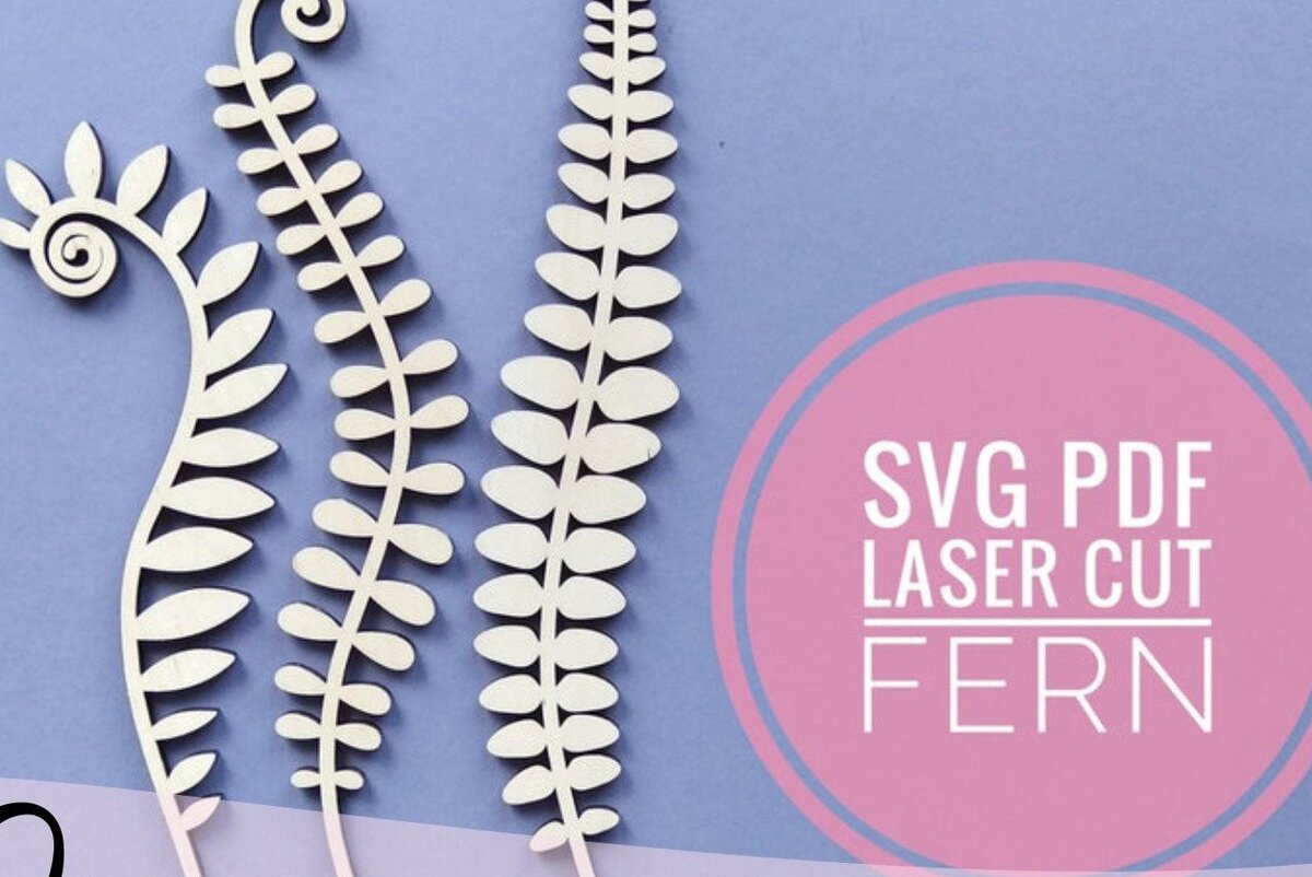 Σετ των 2 Intra απο ξύλο plywood 3mm-4mm πάχος -  κοπής λέιζερ Fern  Δίασταση 20x20 cm INTRAFABR-33474197