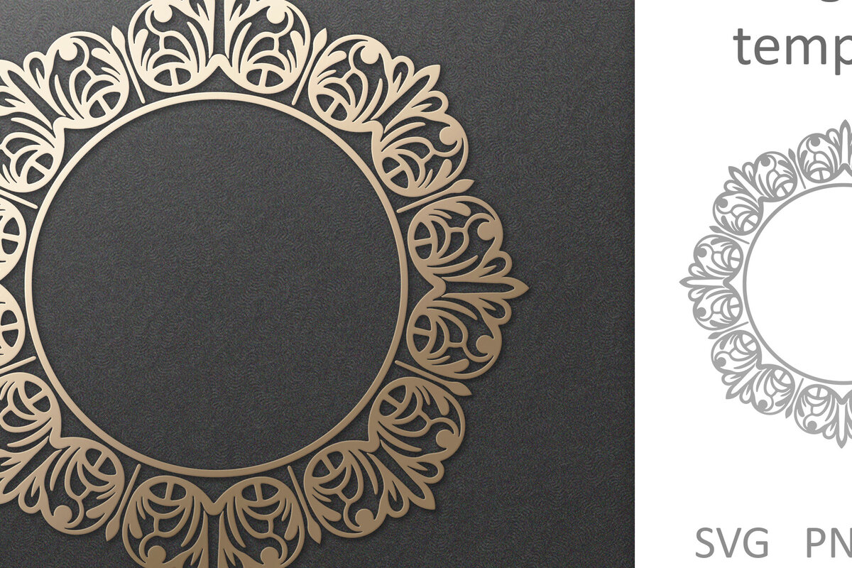 Intra απο ξύλο plywood 3mm-4mm πάχος - Φιλιγκράν περίτεχνο Στρογγυλό Vintage Πλαίσιο  Δίασταση 30x20 cm INTRAFABR-100390844