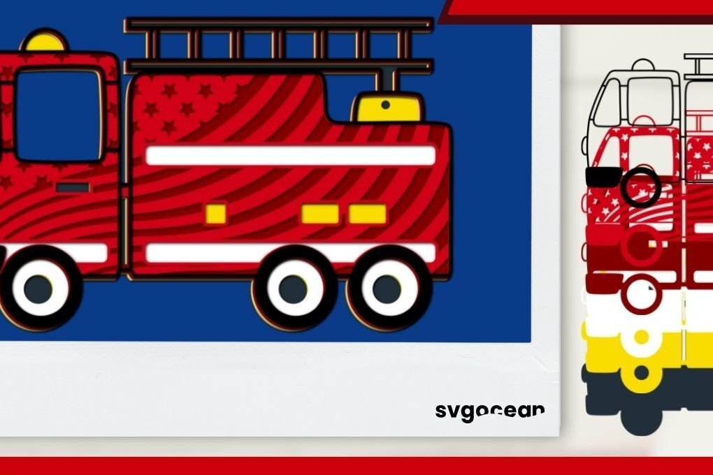 Intra απο ξύλο plywood 3mm-4mm πάχος -  αποκοπής με στρώματα Fire Engine Δίασταση 30x20 cm INTRAFABR-35155309