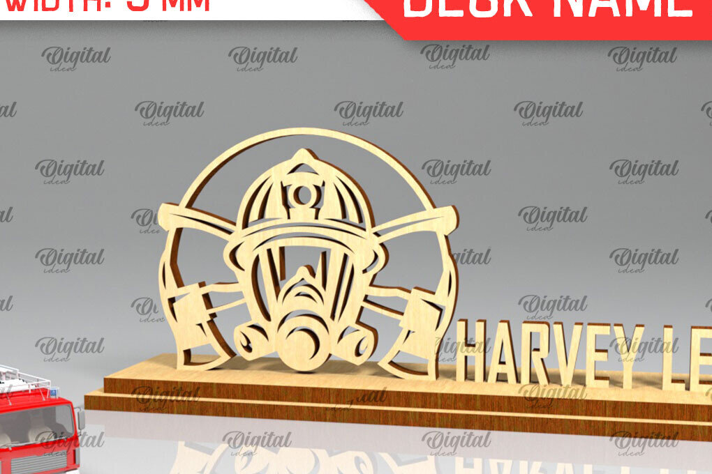 Intra απο ξύλο plywood 3mm-4mm πάχος - Πλακέτα ονόματος γραφείου πυροσβεστική  Δίασταση 30x20 cm INTRAFABR-98652252