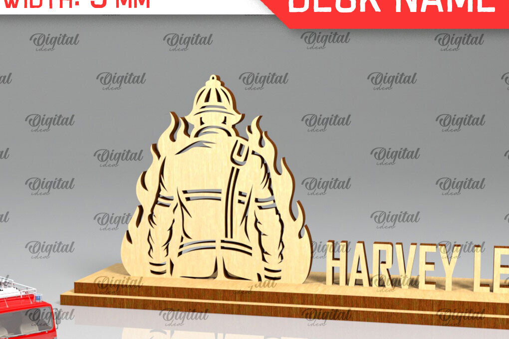 Intra απο ξύλο plywood 3mm-4mm πάχος - Πλακέτα ονόματος γραφείου πυροσβεστική  Δίασταση 30x20 cm INTRAFABR-98652298