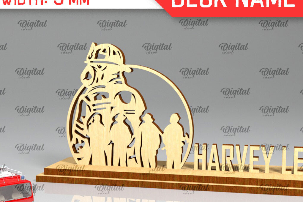 Intra απο ξύλο plywood 3mm-4mm πάχος - Πλακέτα ονόματος γραφείου πυροσβεστική  Δίασταση 30x20 cm INTRAFABR-98652334