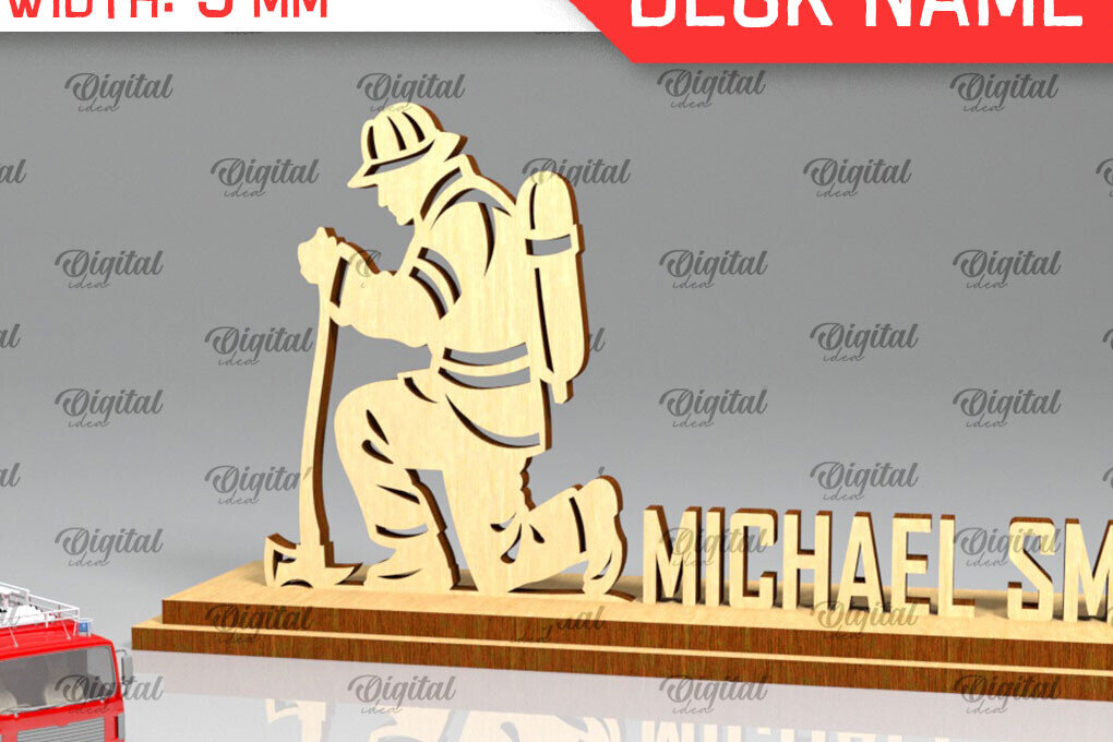 Intra απο ξύλο plywood 3mm-4mm πάχος - Πλακέτα ονόματος γραφείου πυροσβεστική  Δίασταση 30x20 cm INTRAFABR-98652358