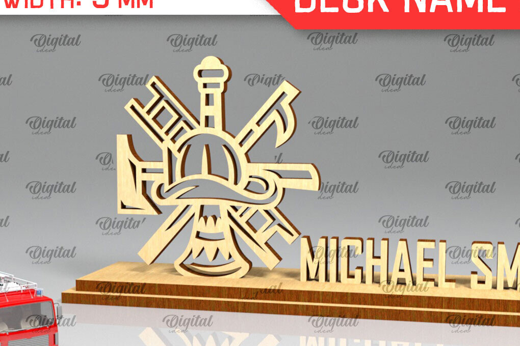 Intra απο ξύλο plywood 3mm-4mm πάχος - Πλακέτα ονόματος γραφείου πυροσβεστική  Δίασταση 30x20 cm INTRAFABR-98652397