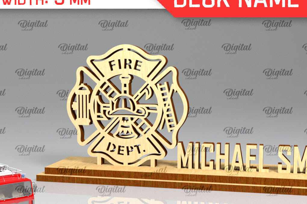 Intra απο ξύλο plywood 3mm-4mm πάχος - Πλακέτα ονόματος γραφείου πυροσβεστική  Δίασταση 30x20 cm INTRAFABR-98652183