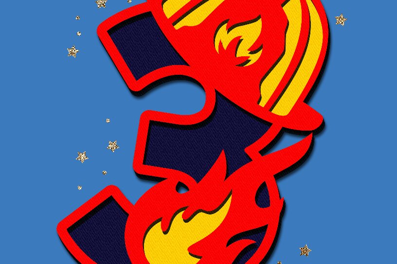 Σετ των 2 Intra απο ξύλο plywood 3mm-4mm πάχος - Αριθμοί πυροσβέστη 3D  Δίασταση 20x20 cm INTRAFABR-105282066