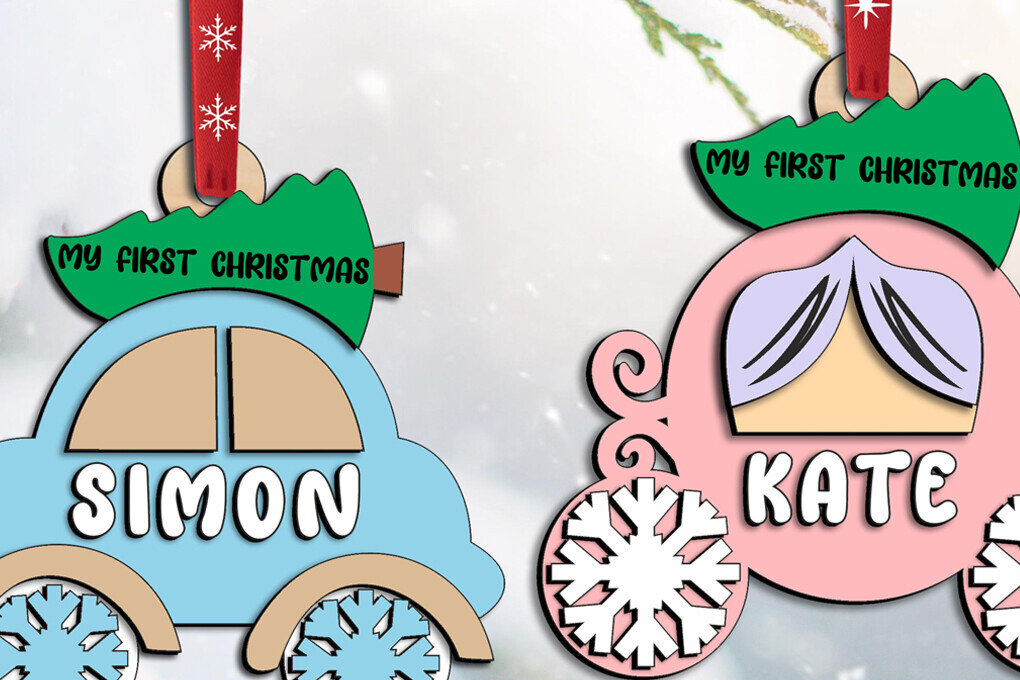 Σετ των 3 Intra απο ξύλο plywood 3mm-4mm πάχος - Πρώτο Χριστουγεννιάτικο Μωρό Στολίδι Νεογέννητο Δίασταση 6x6 cm INTRAFABR-106194282