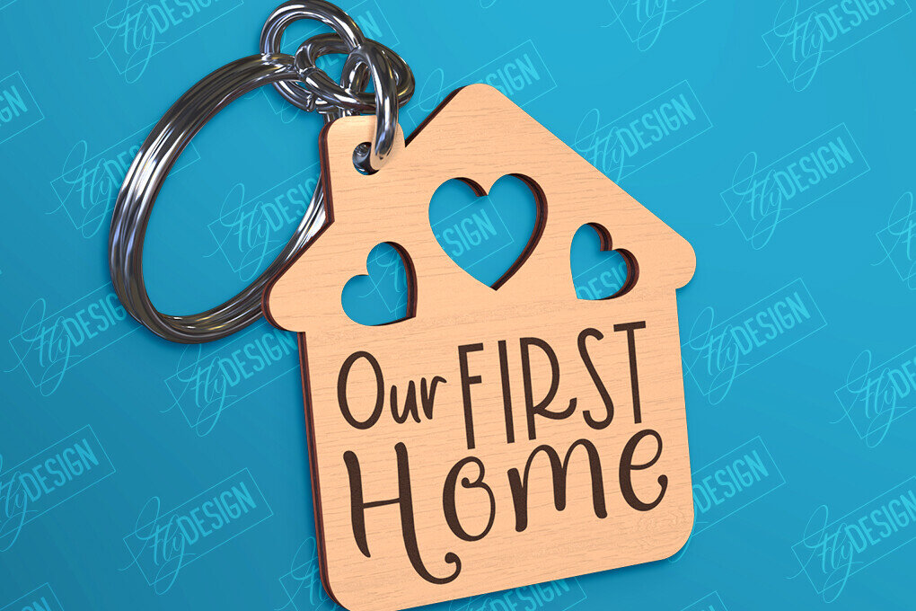 Σετ των 3 Intra απο ξύλο plywood 3mm-4mm πάχος - Μπρελόκ πρώτου σπιτιού | Δώρο για τακτοποίηση σπιτιού Δίασταση 4x4 cm INTRAFABR-97020174