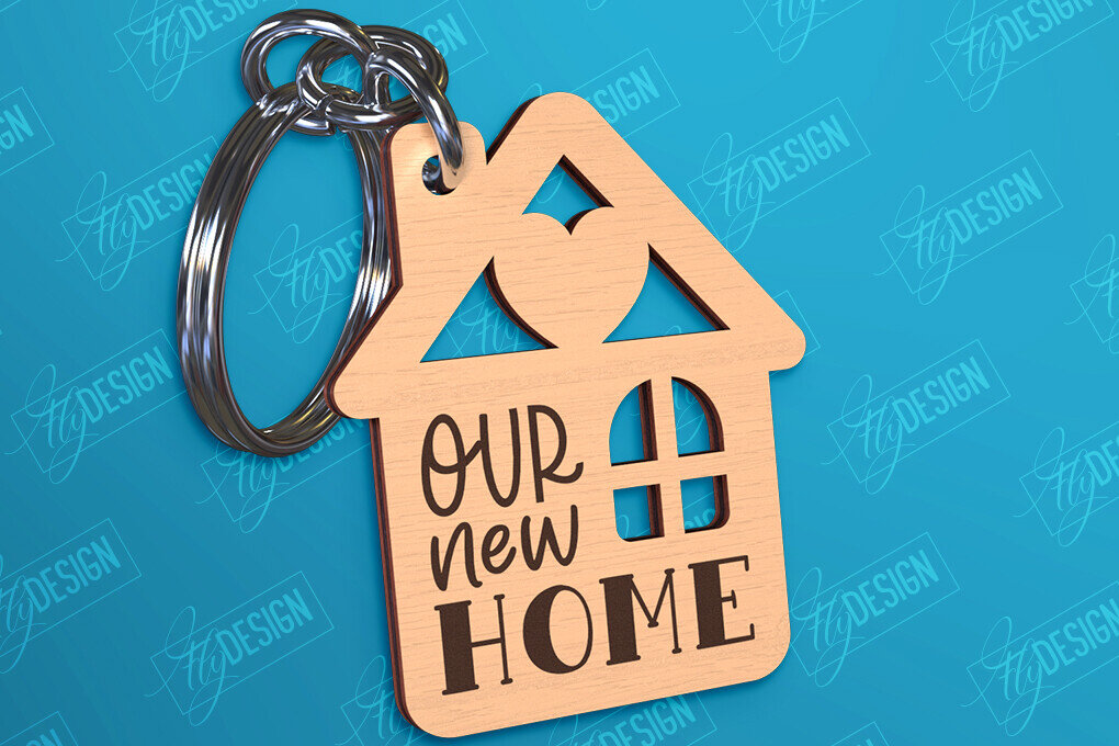 Σετ των 3 Intra απο ξύλο plywood 3mm-4mm πάχος - Μπρελόκ πρώτου σπιτιού | Δώρο για τακτοποίηση σπιτιού Δίασταση 4x4 cm INTRAFABR-97020182