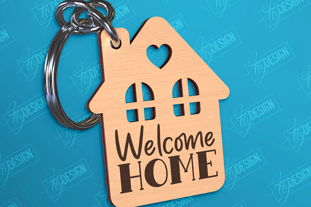 Σετ των 3 Intra απο ξύλο plywood 3mm-4mm πάχος - Μπρελόκ πρώτου σπιτιού | Δώρο για τακτοποίηση σπιτιού Δίασταση 4x4 cm INTRAFABR-97020213