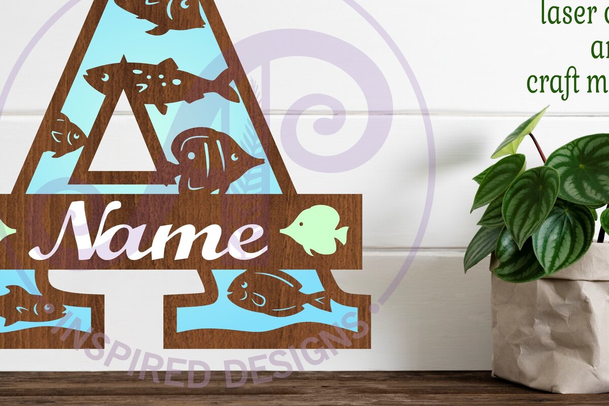 Intra απο ξύλο plywood 3mm-4mm πάχος - Μονόγραμμα Fish Capital Letter a  Δίασταση 30x20 cm INTRAFABR-106107391