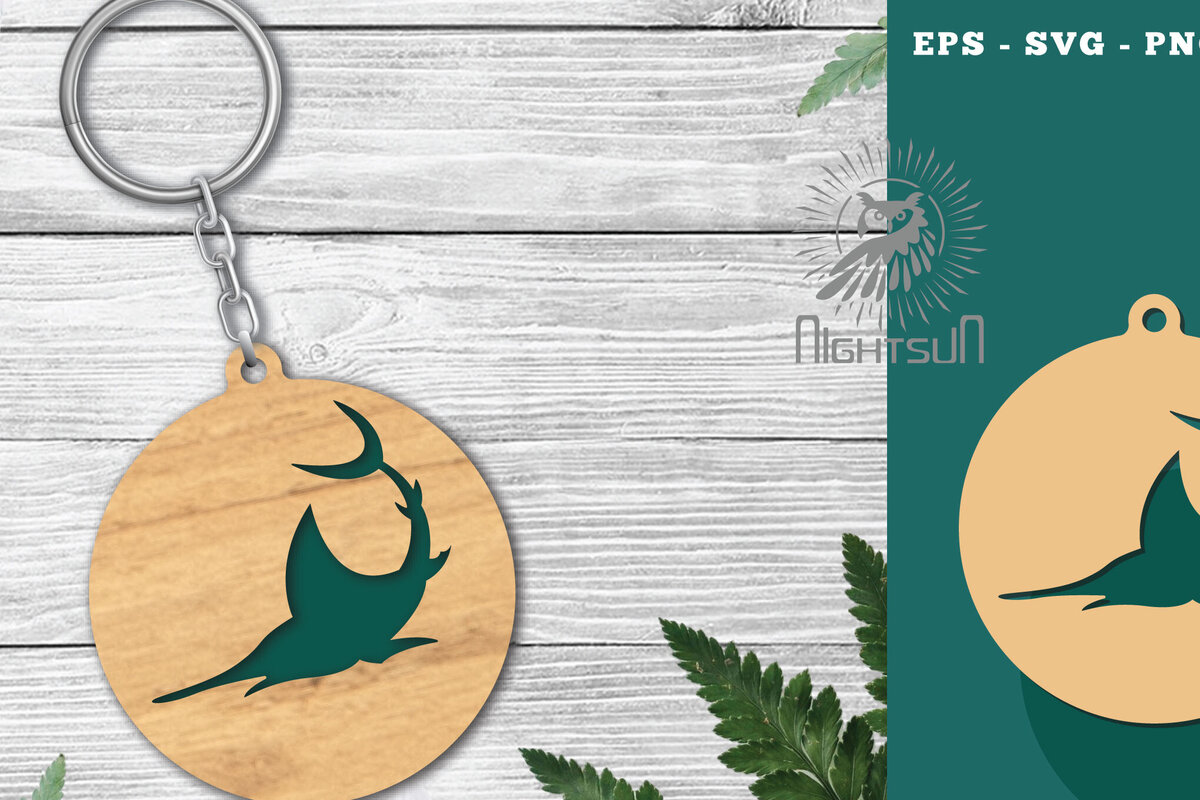 Σετ των 3 Intra απο ξύλο plywood 3mm-4mm πάχος - Μπρελόκ Fish Laser Cut 1 Δίασταση 4x4 cm INTRAFABR-120094623