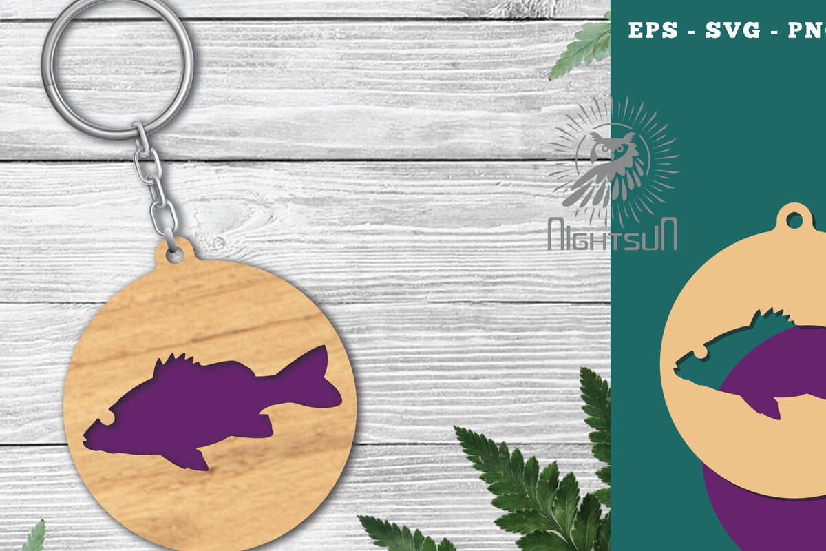 Σετ των 3 Intra απο ξύλο plywood 3mm-4mm πάχος - Μπρελόκ Fish Laser Cut 4 Δίασταση 4x4 cm INTRAFABR-120094660