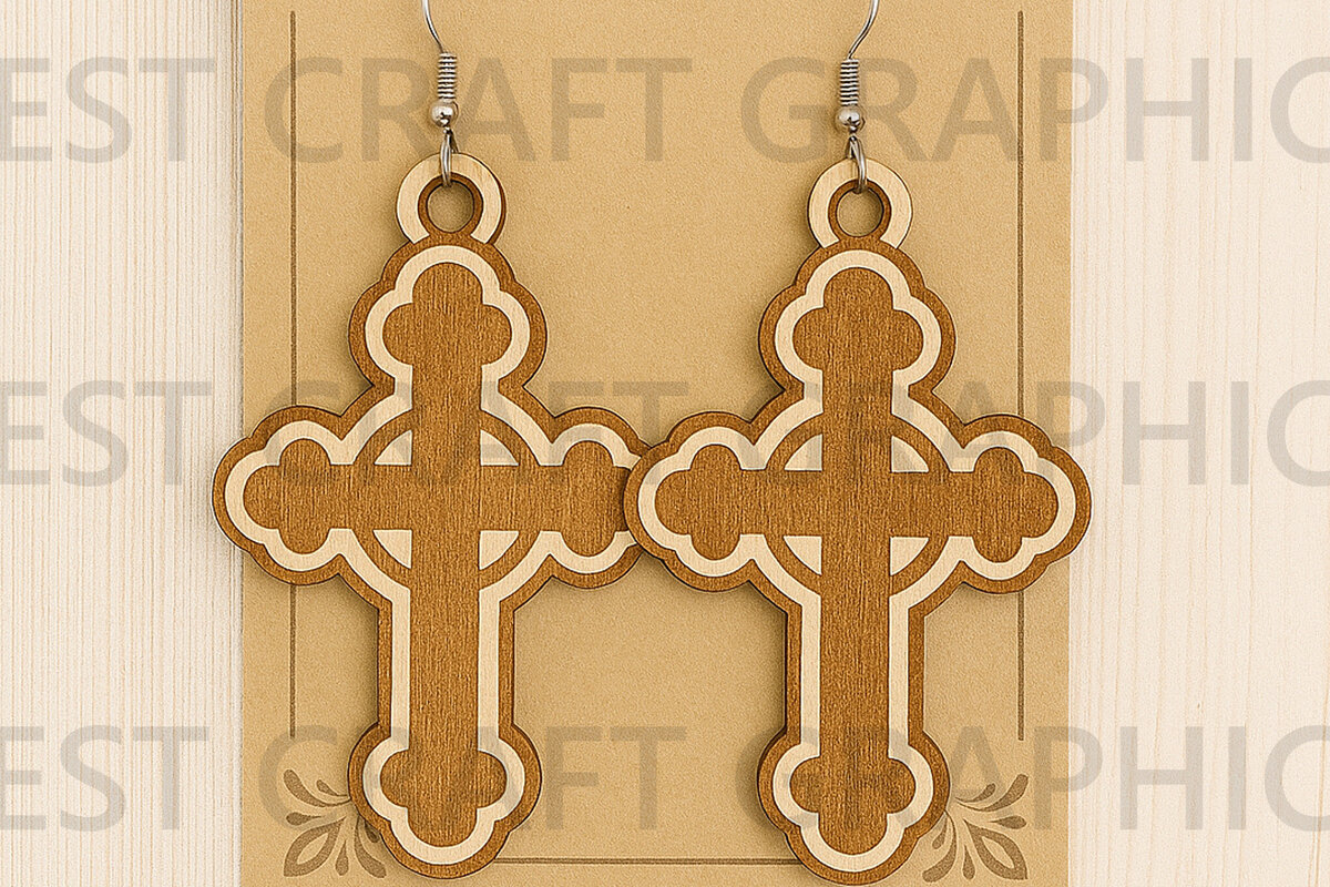 Σετ των 3 Intra απο ξύλο plywood 3mm-4mm πάχος - Fish Symbol Earrings – Jesus Ichthys  Δίασταση 3x3 cm INTRAFABR-124957700