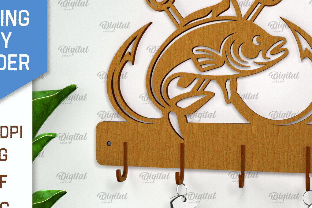 Σετ των 3 Intra απο ξύλο plywood 3mm-4mm πάχος - Μπρελόκ ψαρέματος . Ψάρια  Δίασταση 4x4 cm INTRAFABR-101517624