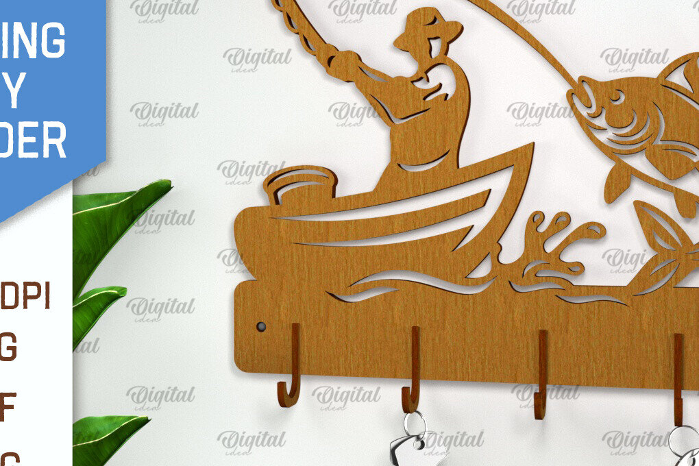 Σετ των 3 Intra απο ξύλο plywood 3mm-4mm πάχος - Μπρελόκ ψαρέματος . Ψάρια  Δίασταση 4x4 cm INTRAFABR-101517656