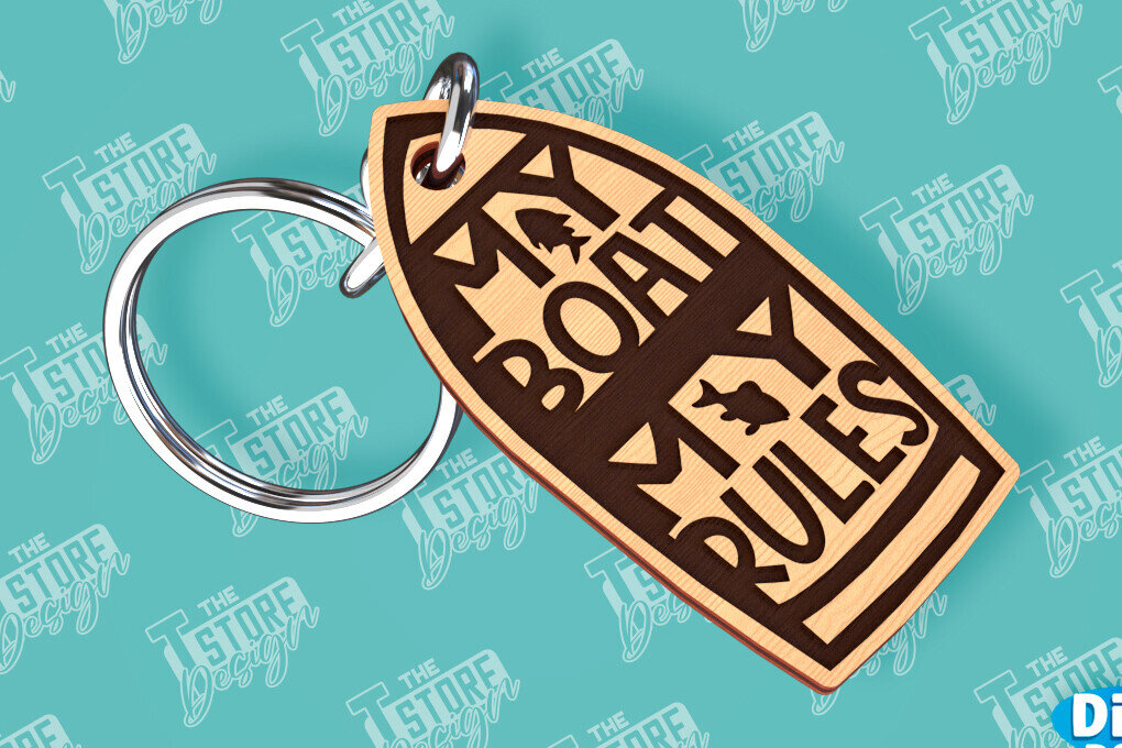 Σετ των 3 Intra απο ξύλο plywood 3mm-4mm πάχος - Μπρελόκ ψαρέματος | Fisherman Design |CNC Δίασταση 4x4 cm INTRAFABR-99548756