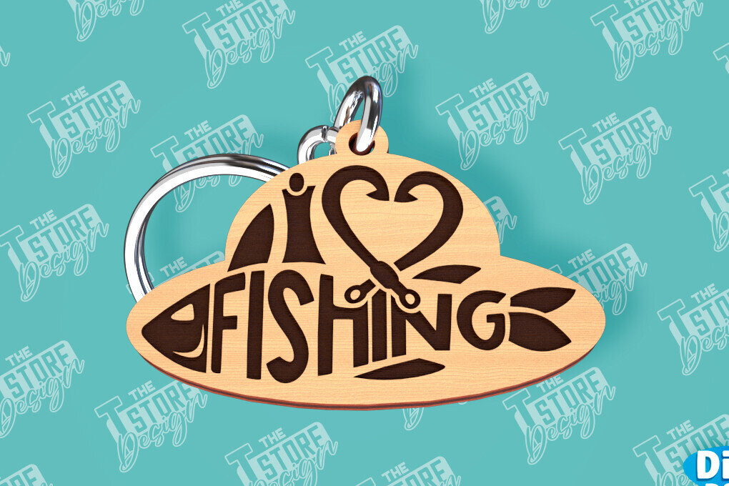 Σετ των 3 Intra απο ξύλο plywood 3mm-4mm πάχος - Μπρελόκ ψαρέματος | Fisherman Design |CNC Δίασταση 4x4 cm INTRAFABR-99548761