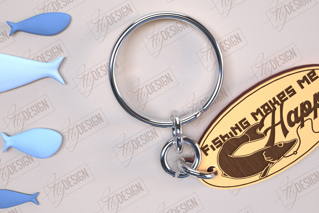 Σετ των 3 Intra απο ξύλο plywood 3mm-4mm πάχος - Μπρελόκ ψαρέματος | Δώρο Ψαράς | CNC Δίασταση 4x4 cm INTRAFABR-98264388