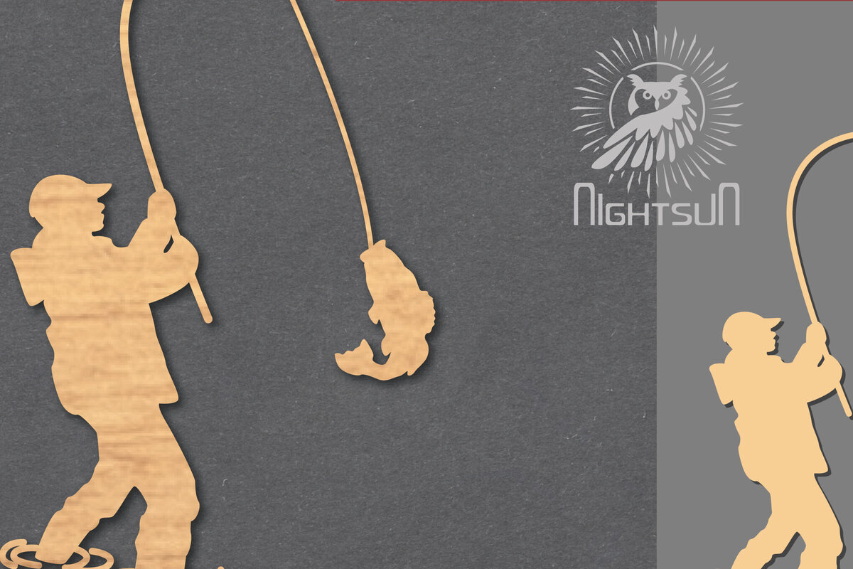 Σετ των 2 Intra απο ξύλο plywood 3mm-4mm πάχος - Διακόσμηση κοπής με λέιζερ ψαρέματος 1 Δίασταση 20x20 cm INTRAFABR-117110058