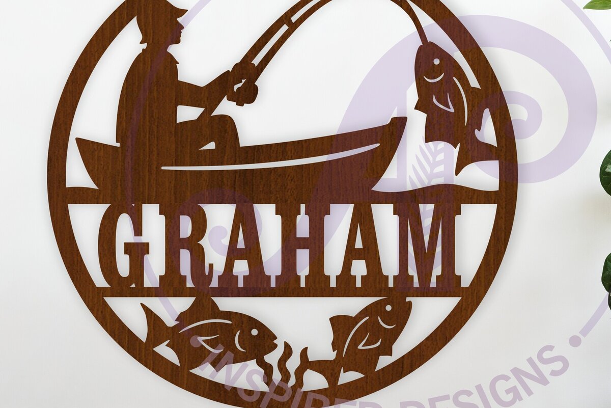 Intra απο ξύλο plywood 3mm-4mm πάχος - Σχέδιο πινακίδας με θέμα το ψάρεμα Δίασταση 40x50 cm INTRAFABR-124358475