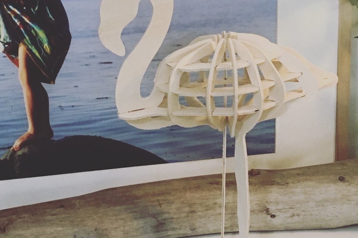 Σετ των 2 Intra απο ξύλο plywood 3mm-4mm πάχος -  Flamingo Δίασταση 20x20 cm INTRAFABR-36869775