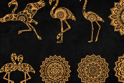 Intra απο ξύλο plywood 3mm-4mm πάχος -  με λέιζερ Flamingo Mandala  Δίασταση 30x30 cm INTRAFABR-101464842