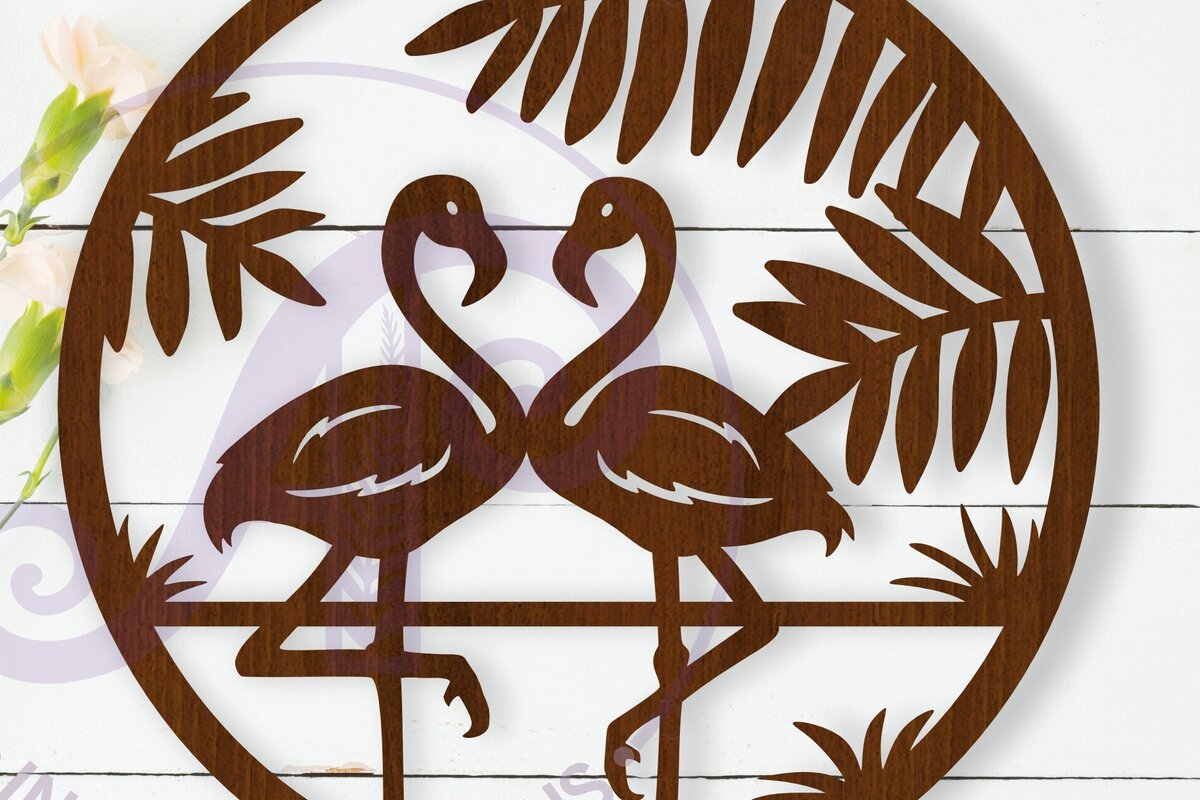 Intra απο ξύλο plywood 3mm-4mm πάχος - Επιγραφή τοίχου Flamingo,   Δίασταση 40x50 cm INTRAFABR-110946290