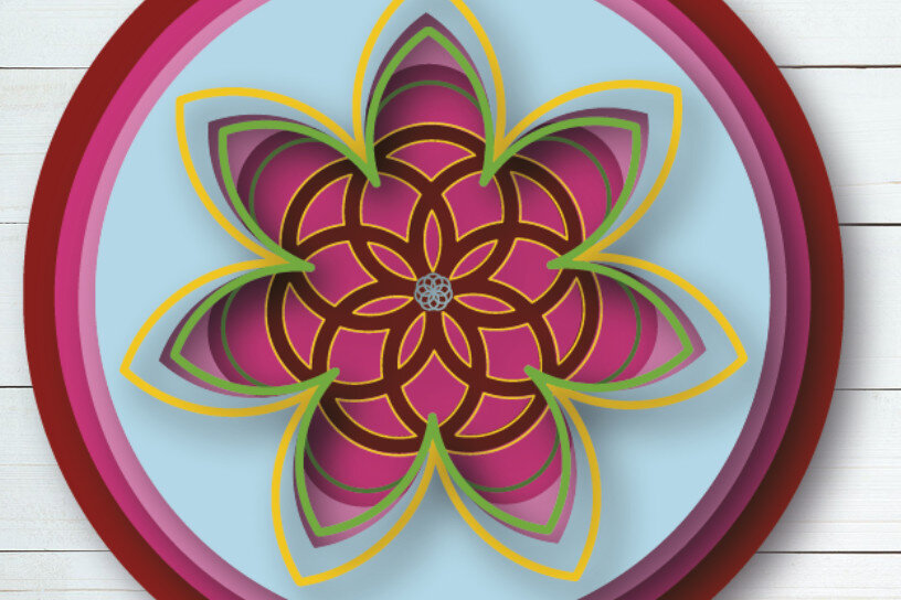 Intra απο ξύλο plywood 3mm-4mm πάχος - Λουλούδι Λωτού Δίασταση 30x30 cm INTRAFABR-15012596