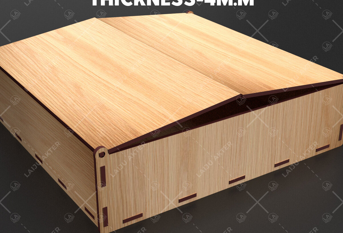 Σετ των 2 Intra απο ξύλο plywood 3mm-4mm πάχος - Flip Box, Καπάκια  Laser Cut 05 Δίασταση 30x20 cm INTRAFABR-86666367