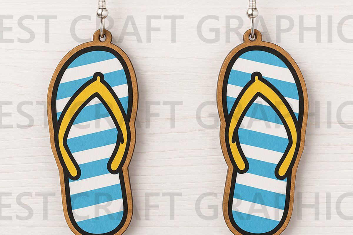 Σετ των 3 Intra απο ξύλο plywood 3mm-4mm πάχος - Σκουλαρίκια Flip Flop  Summer File Δίασταση 3x3 cm INTRAFABR-123127323