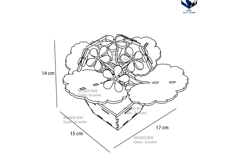 Σετ των 2 Intra απο ξύλο plywood 3mm-4mm πάχος - Γεράνι Λουλούδι Κοπή Laser Για 3mm Δίασταση 20x20 cm INTRAFABR-121547400