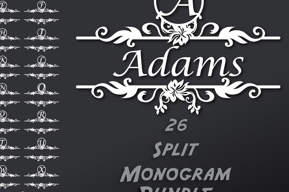 Intra απο ξύλο plywood 3mm-4mm πάχος - Floral a-Z Split Monogram Bundle  Δίασταση 40x50 cm INTRAFABR-65667568