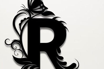 Intra απο ξύλο plywood 3mm-4mm πάχος - Floral Alphabet Laser Cut , R Letter Δίασταση 30x20 cm INTRAFABR-35147080