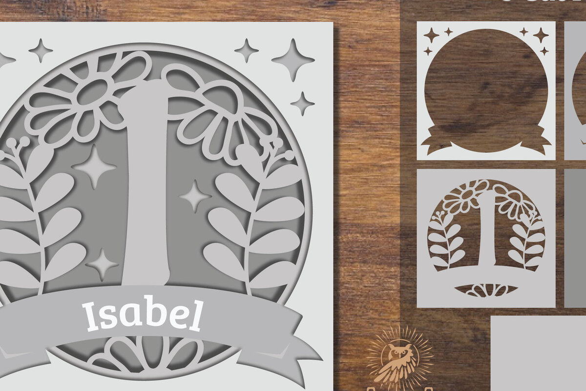 Σετ των 2 Intra απο ξύλο plywood 3mm-4mm πάχος - Floral Alphabet Shadow Box - Γράμμα I Δίασταση 25x25 cm INTRAFABR-92886666